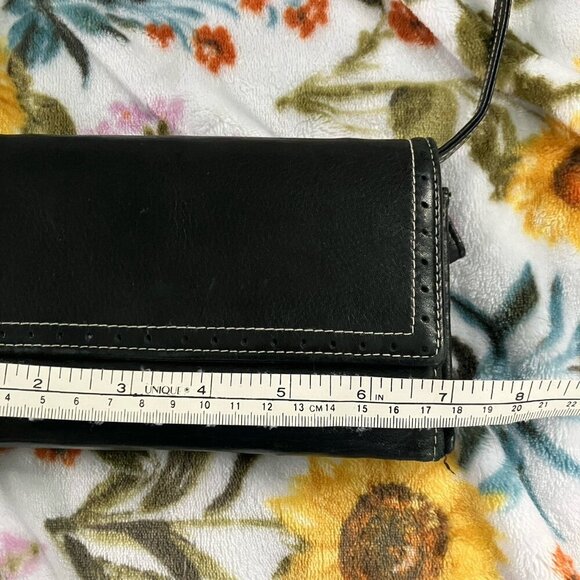 Samsonite Crossbody Black Leather Cell Holder Card Holder Organizer - Picture 2 of 7